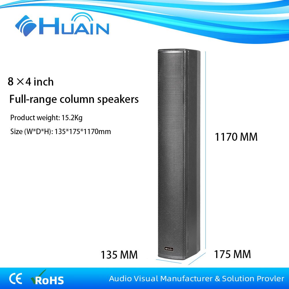 HUAIN professional audio indoor event pa 400w 8*4 inch column speaker sound system
