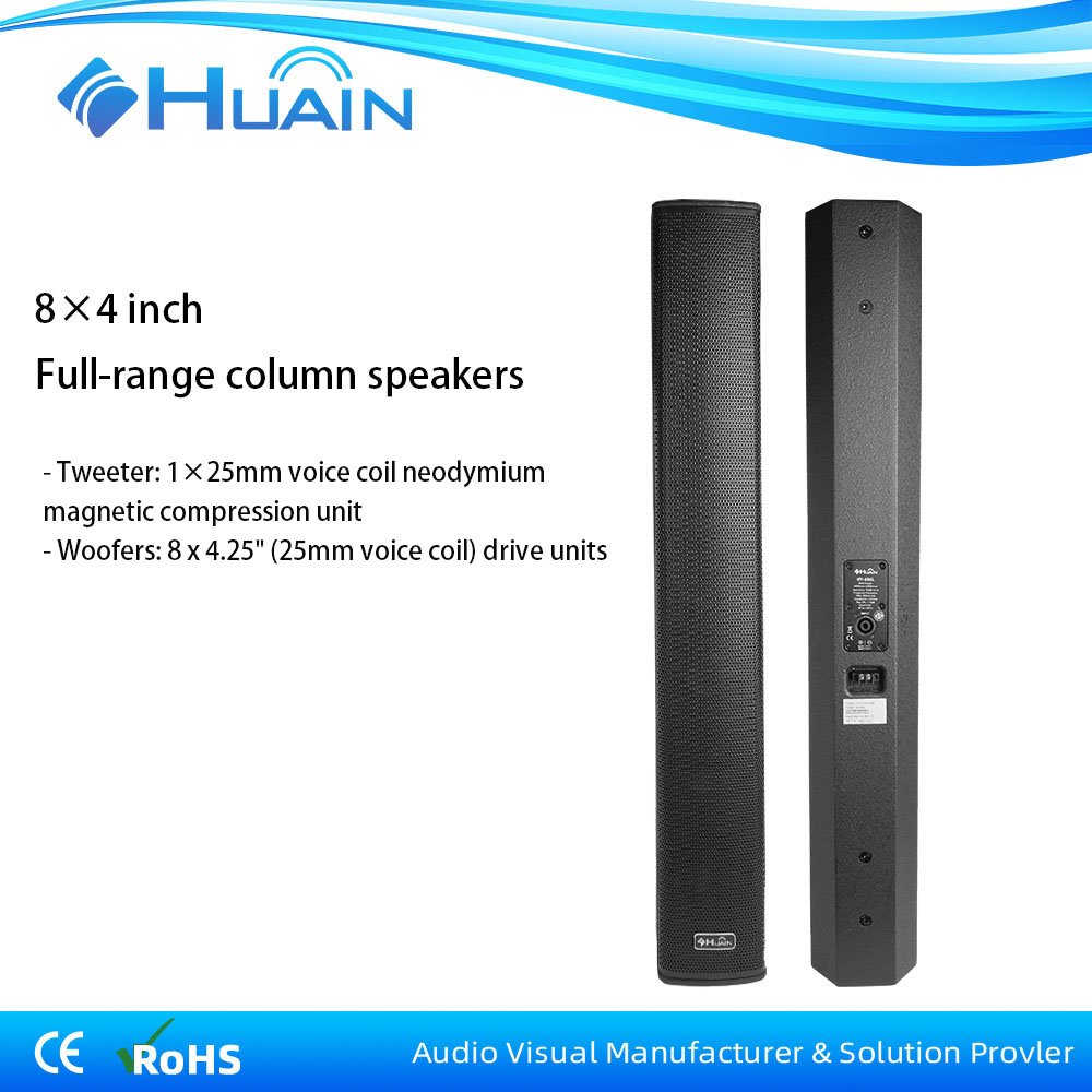HUAIN professional audio indoor event pa 400w 8*4 inch column speaker sound system