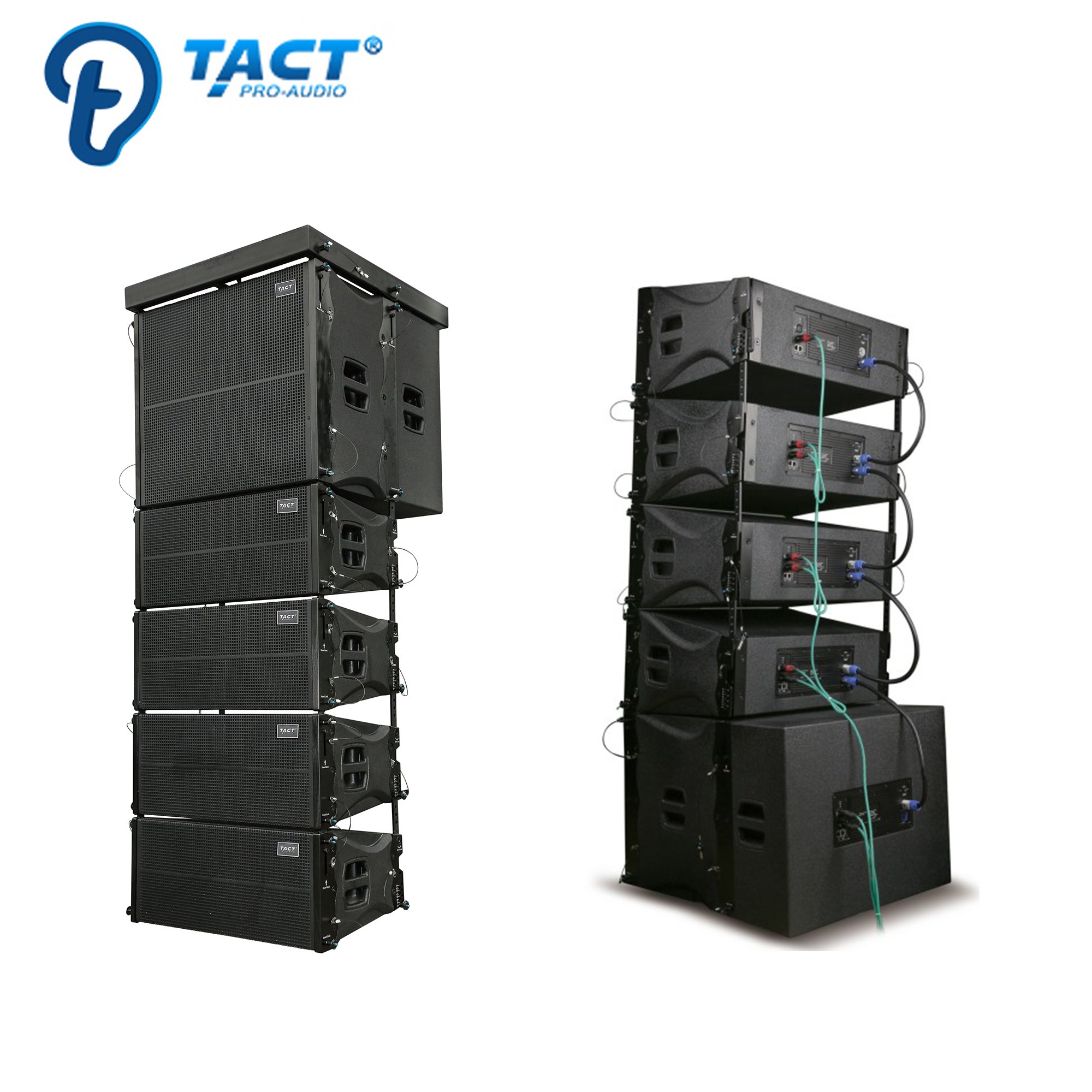 Professional sound powered speakers dual 10 inch line array active speaker