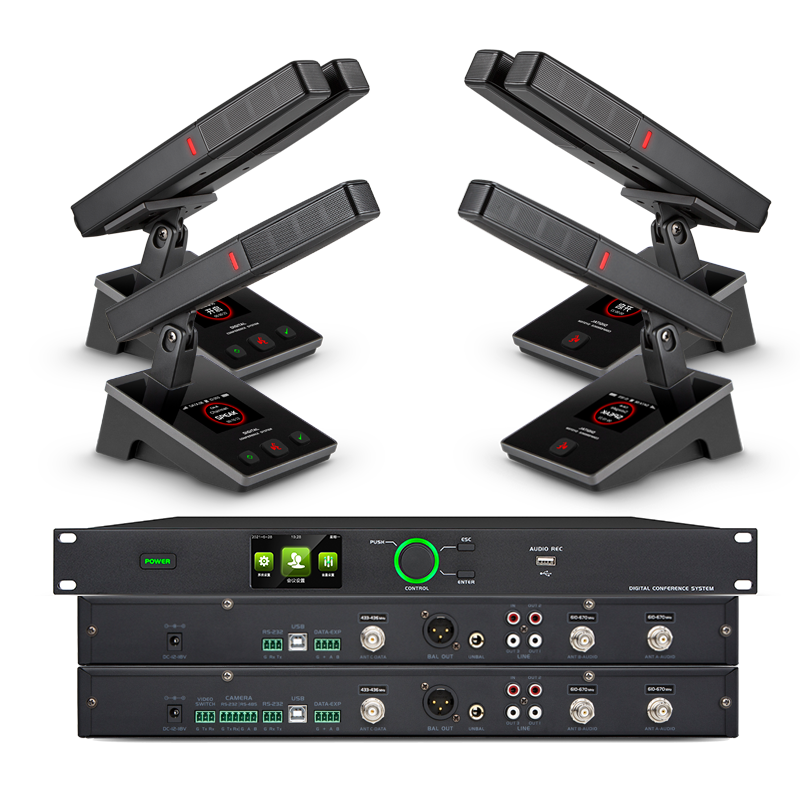 VODIGCO 362V Professional 22 set wireless conference system for 20 people camera video tracking conference feedback Suppressor