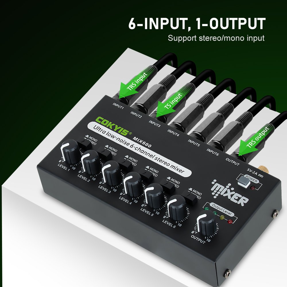 Professional mixer with monitoring or routing suitable for keyboards, small stage electronic drums kits sets, or sub mixers