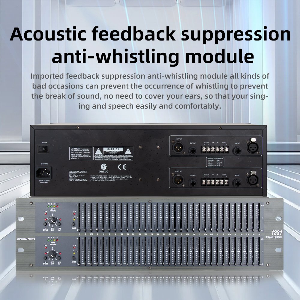 Factory wholesale 1231 dual 31 band graphic equalizer professional audio processor sound equipment amplifier speaker stage