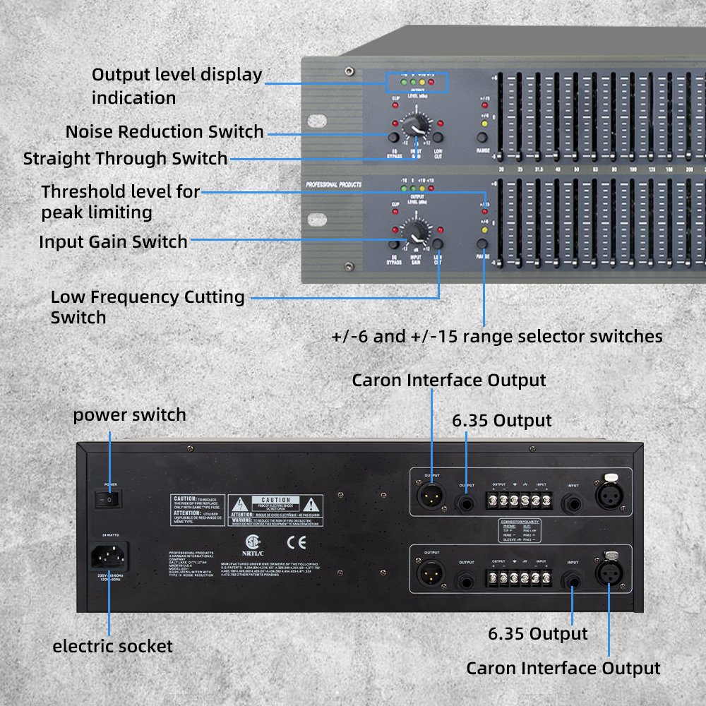 Factory wholesale 1231 dual 31 band graphic equalizer professional audio processor sound equipment amplifier speaker stage