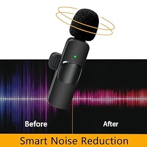 K9 Plug-and-Play Wireless Dual Microphone clips mini lavalier mic with Noise Reduction TikTok Ultra-Portable Podcast Equipment