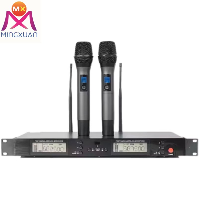 adjustable dual handheld wireless microphone professional uhf music recording equipment