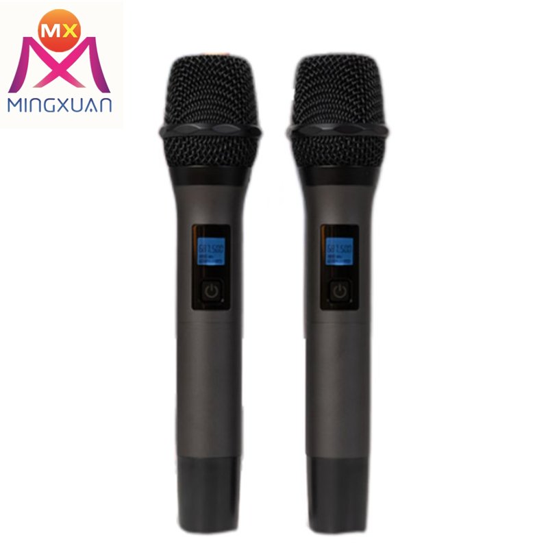 adjustable dual handheld wireless microphone professional uhf music recording equipment