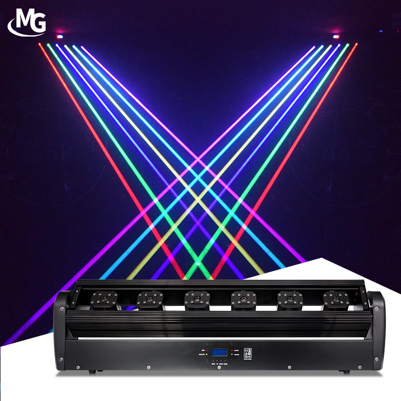Factory Price DJ Stage Equipment Indoor 150W 6 Eyes RGB 3in1 Full Color Laser Moving Head Light for Disco Bar Night Club Party