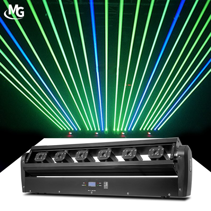 Factory Price DJ Stage Equipment Indoor 150W 6 Eyes RGB 3in1 Full Color Laser Moving Head Light for Disco Bar Night Club Party