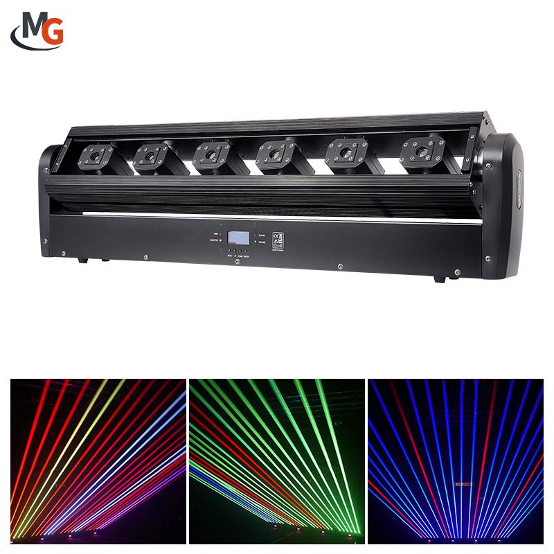 Factory Price DJ Stage Equipment Indoor 150W 6 Eyes RGB 3in1 Full Color Laser Moving Head Light for Disco Bar Night Club Party