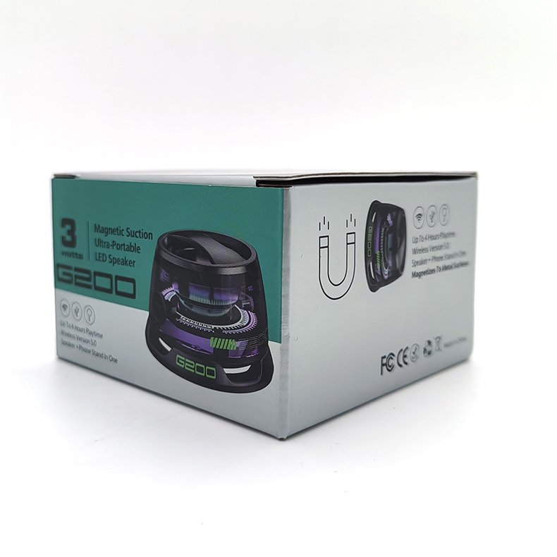 G200 Magnetic Cyber Dual sound effects mini RGB Wireless Magnetic stand speaker Colorful portable cheaper stereo outdoor speaker