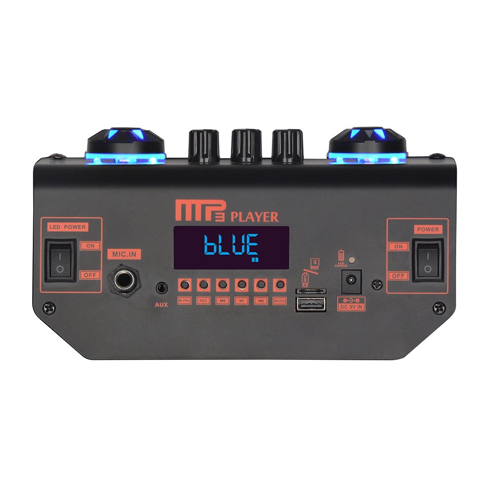 JBR-1501 15 inch Outdoor Portable Wireless Blue-tooth Karaoke Speaker With 2 Mic RGB Light Stereo HIFI Bass BT Trolley Speaker