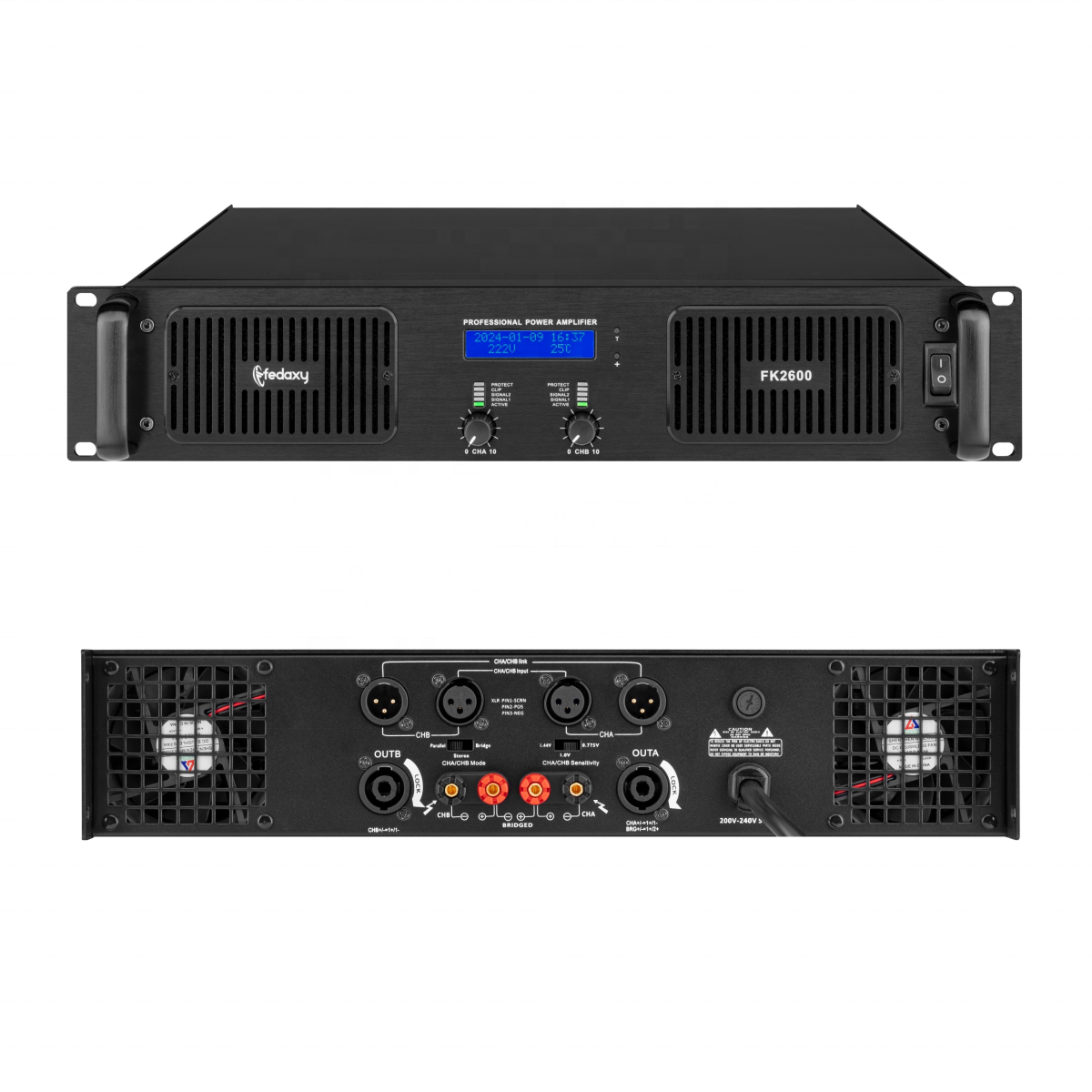 amplifier 5000 watts 2channel 600watts class h 2u high power professional sound amplifier audio