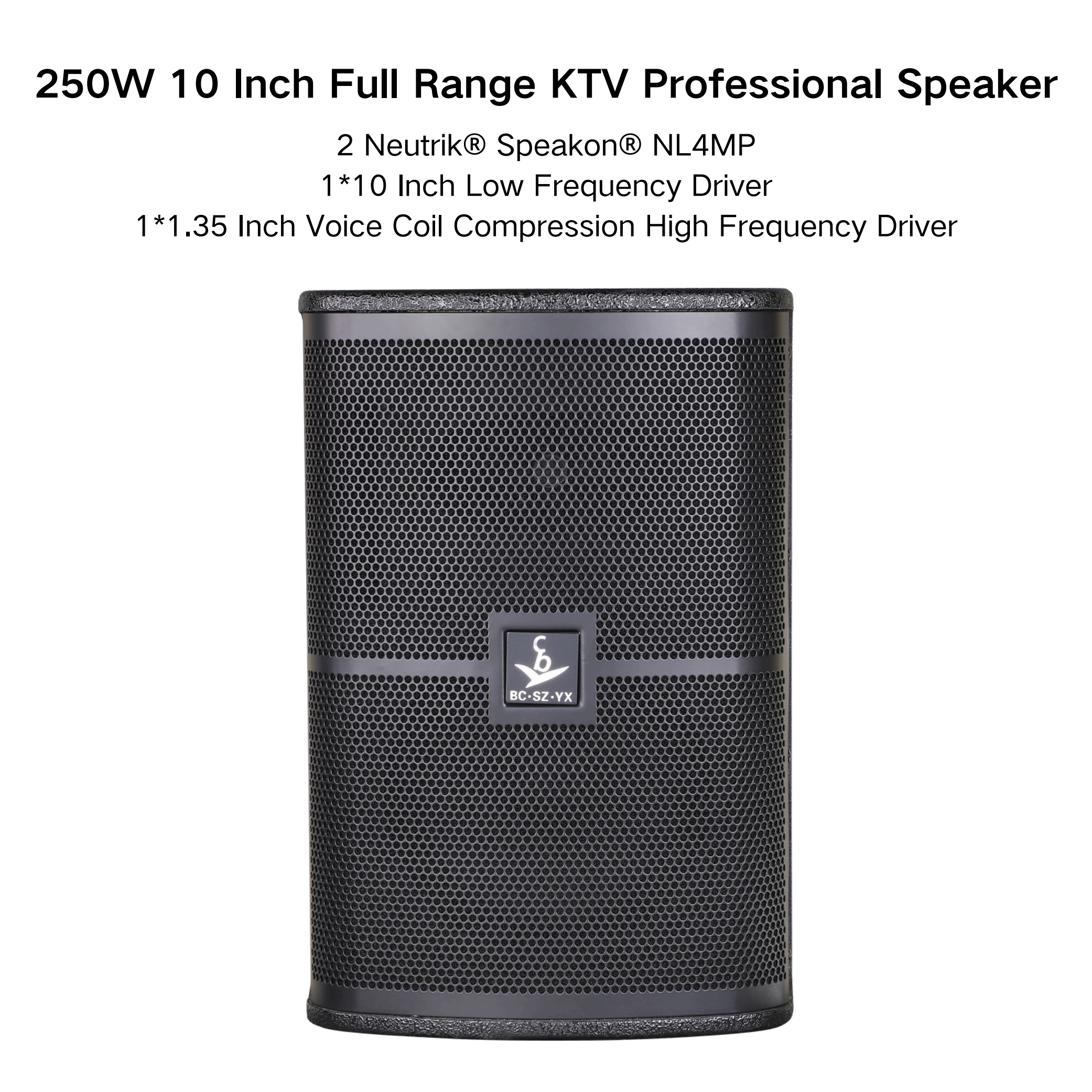 Professional Passive 250W High Quality 10 Inch 2 Way DJ Sound Speaker For Audio Music Equipment