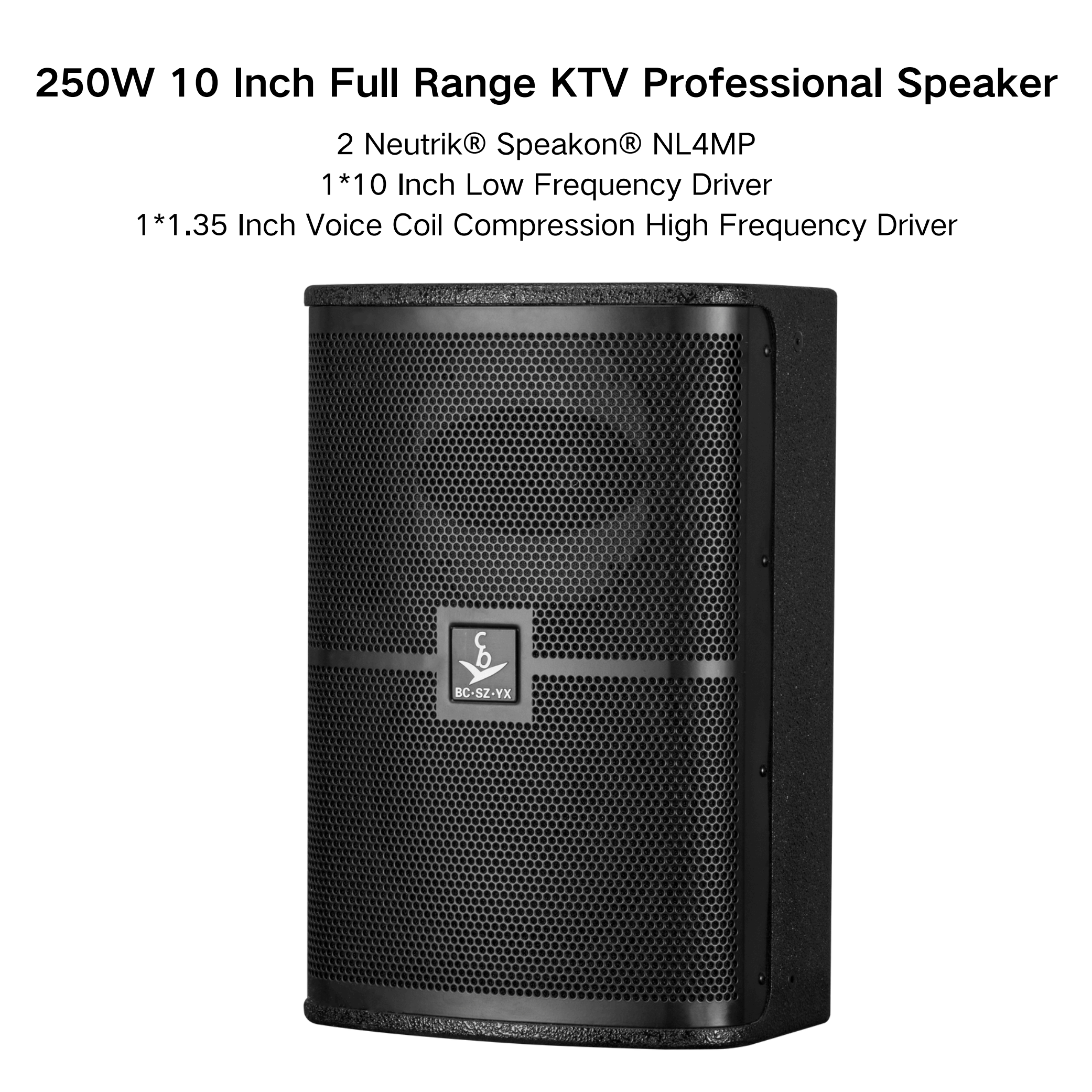 Professional Passive 250W High Quality 10 Inch 2 Way DJ Sound Speaker For Audio Music Equipment