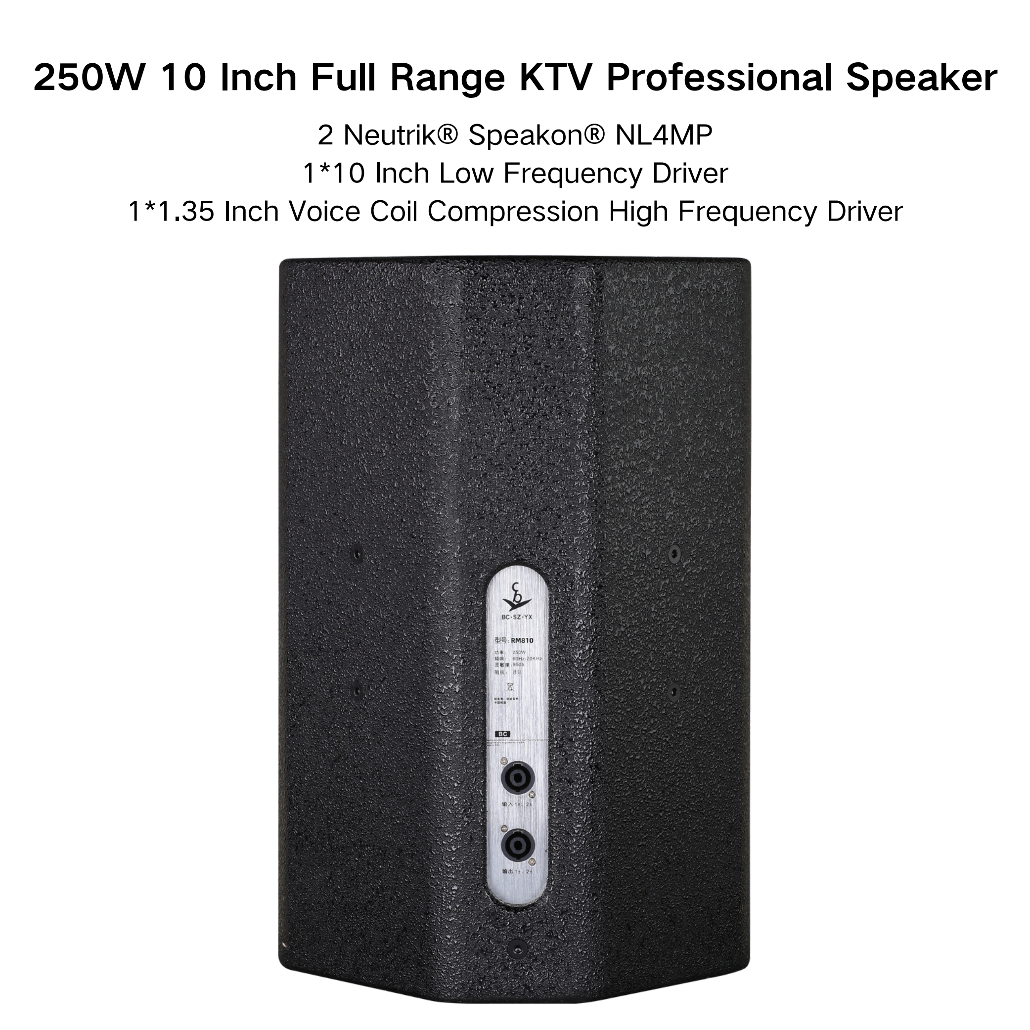 Professional Passive 250W High Quality 10 Inch 2 Way DJ Sound Speaker For Audio Music Equipment