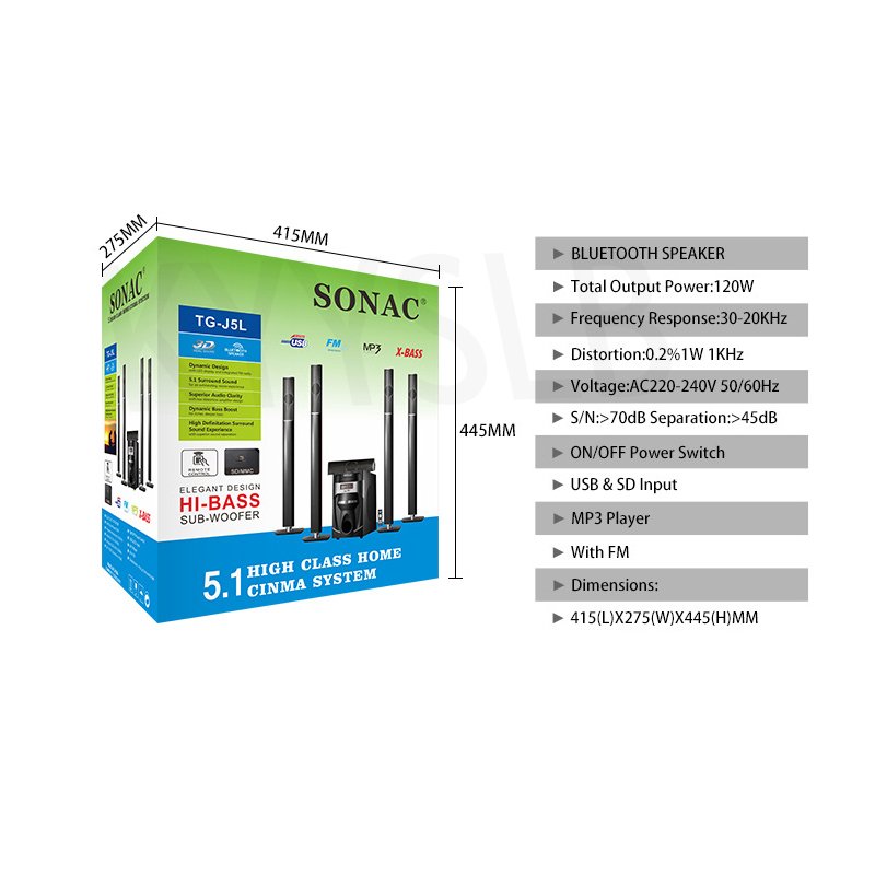 KYYSLB Wireless Subwoofer Blueteeth 5.1 Home Theater System Set TV Mobile Phone Karaoke Soundbar Speaker K Song Speakers Column