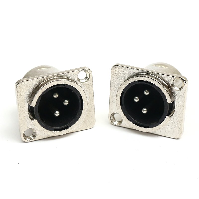 Full Custom OEM Free Sample Fine Copper XLR Connector Male and female microphones audio sockets stage equipment accessories