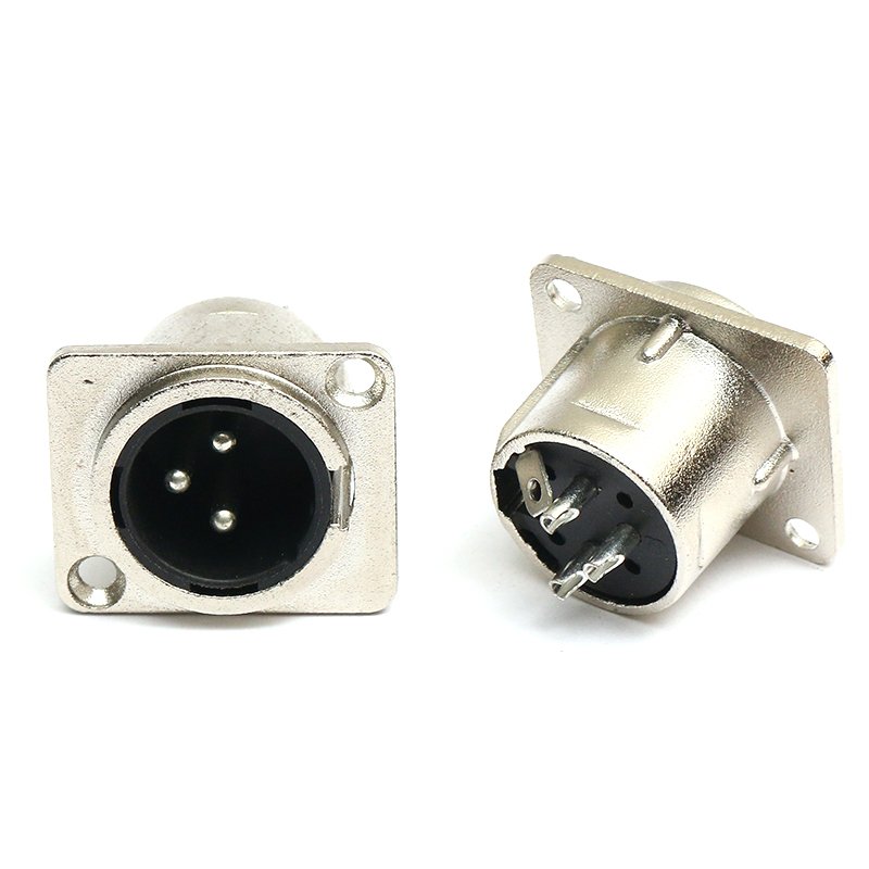 Full Custom OEM Free Sample Fine Copper XLR Connector Male and female microphones audio sockets stage equipment accessories