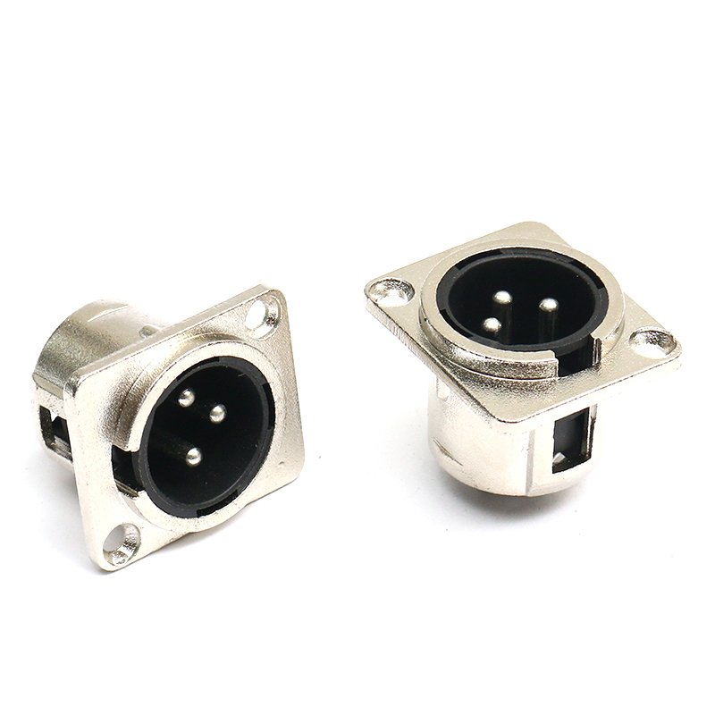 Full Custom OEM Free Sample Fine Copper XLR Connector Male and female microphones audio sockets stage equipment accessories