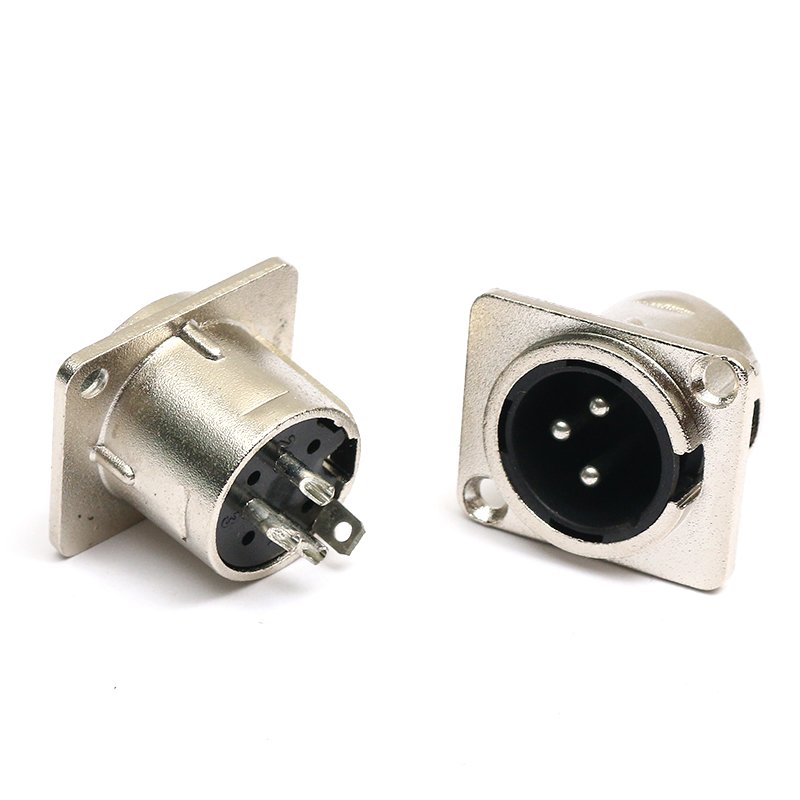 Full Custom OEM Free Sample Fine Copper XLR Connector Male and female microphones audio sockets stage equipment accessories