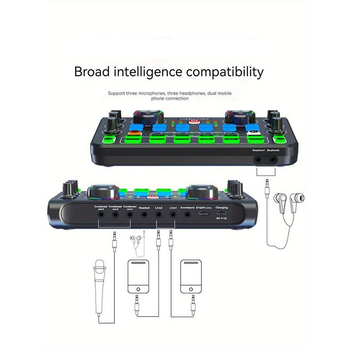 X60L Mini Sound Mixer Portable DJ Card Live Equipment Recording Singing Live Special Equipment