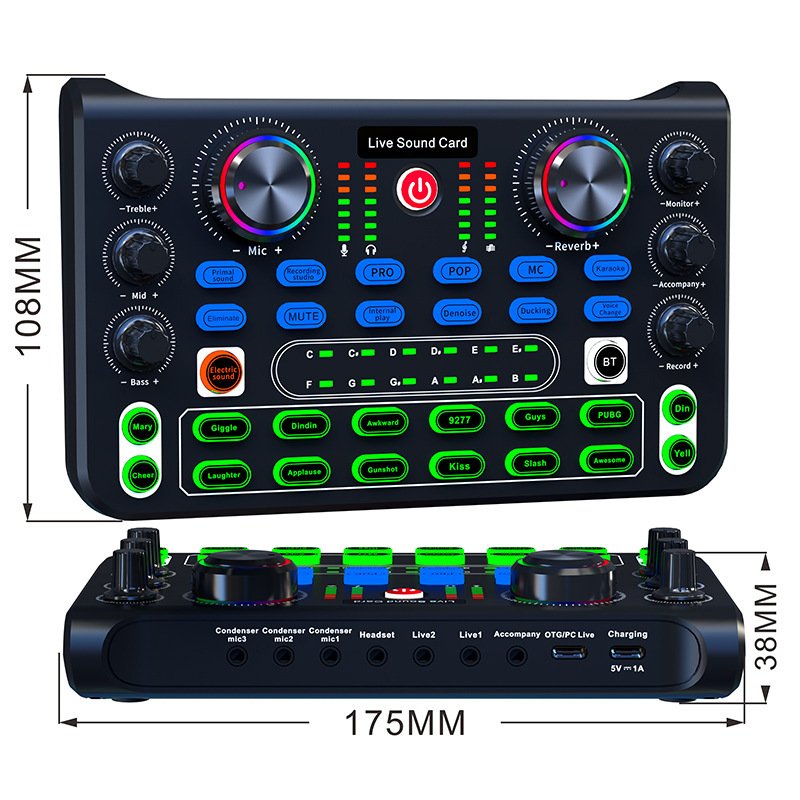 X60L Mini Sound Mixer Portable DJ Card Live Equipment Recording Singing Live Special Equipment