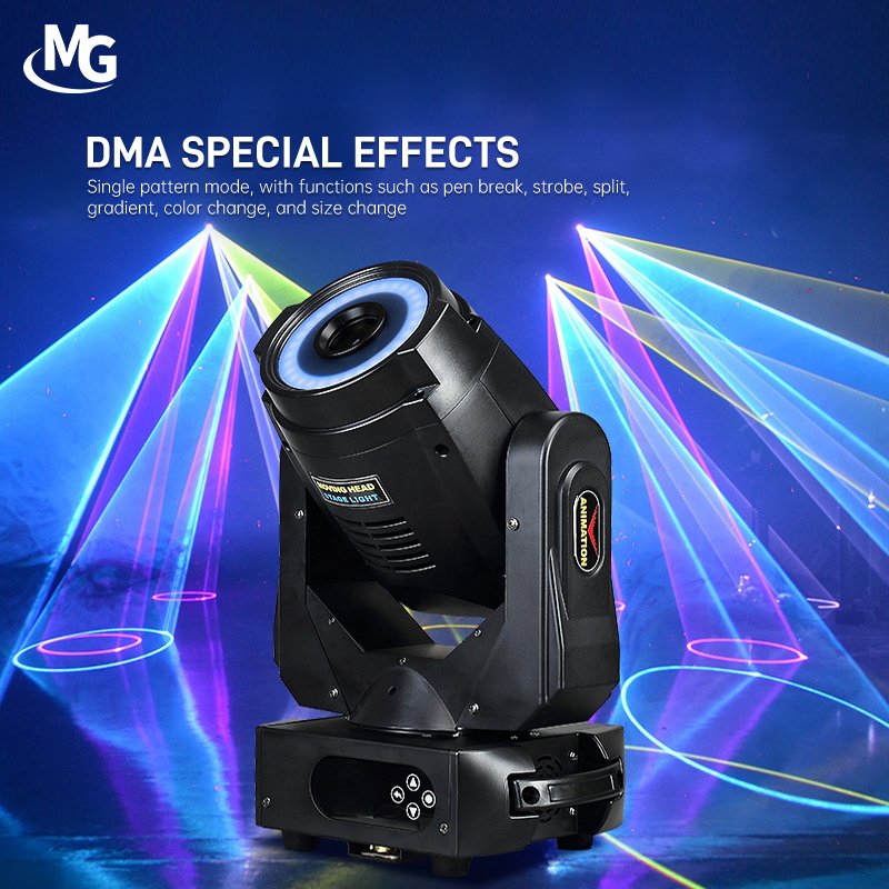 2W 3W 5W DMX 512 Full Color RGB DJ Nightclub Bar Animation Shake Moving Head Laser Light with Halo