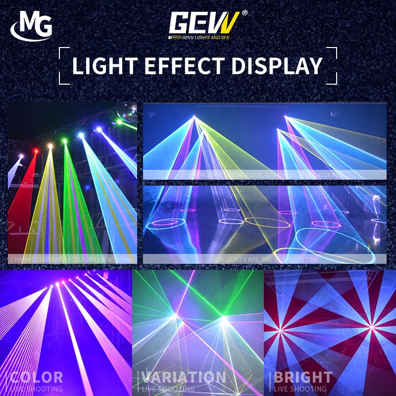 2W 3W 5W DMX 512 Full Color RGB DJ Nightclub Bar Animation Shake Moving Head Laser Light with Halo
