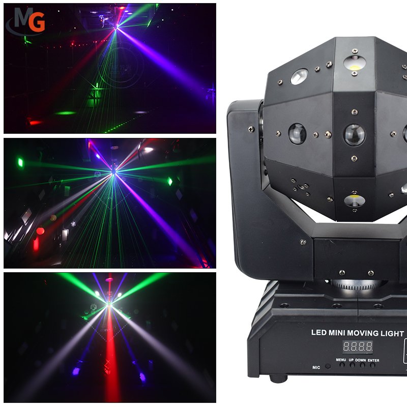 16pcs *3W LED Mini Cubix Moving Head Football stage Lights Beam Laser Strobe 3In1 DMX LED Moving Head Light for DJ Disco