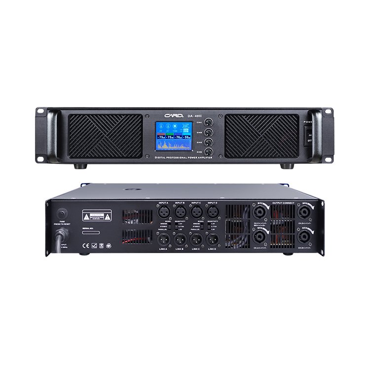Professional grade audio system 1000W*4 power amplifier line array PA system class D sound amplifier with display