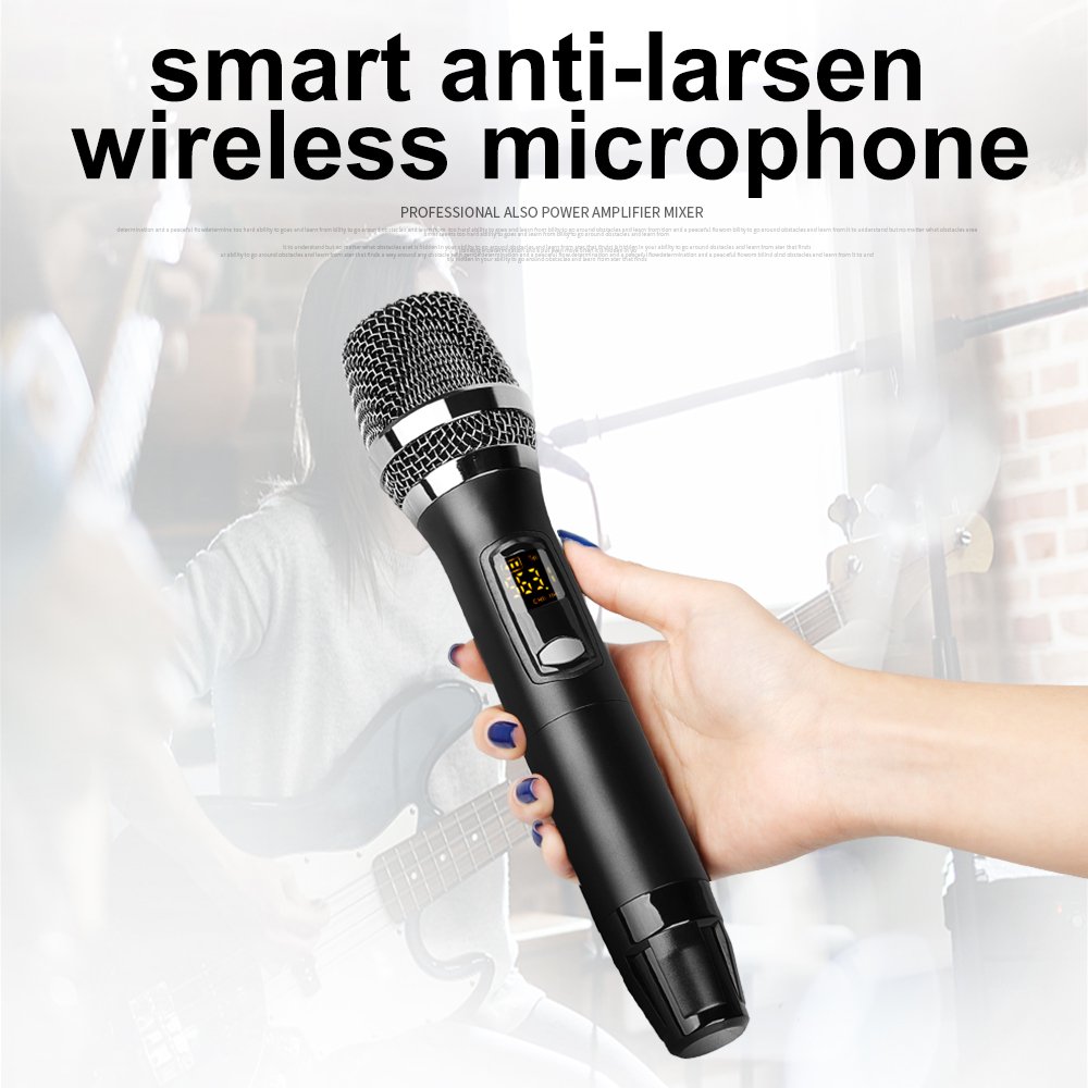 Depusheng GT8M Newest Hot Selling Equipped with 2 Handheld Wireless Microphones 8-Way High Efficiency Amplifier Mixer