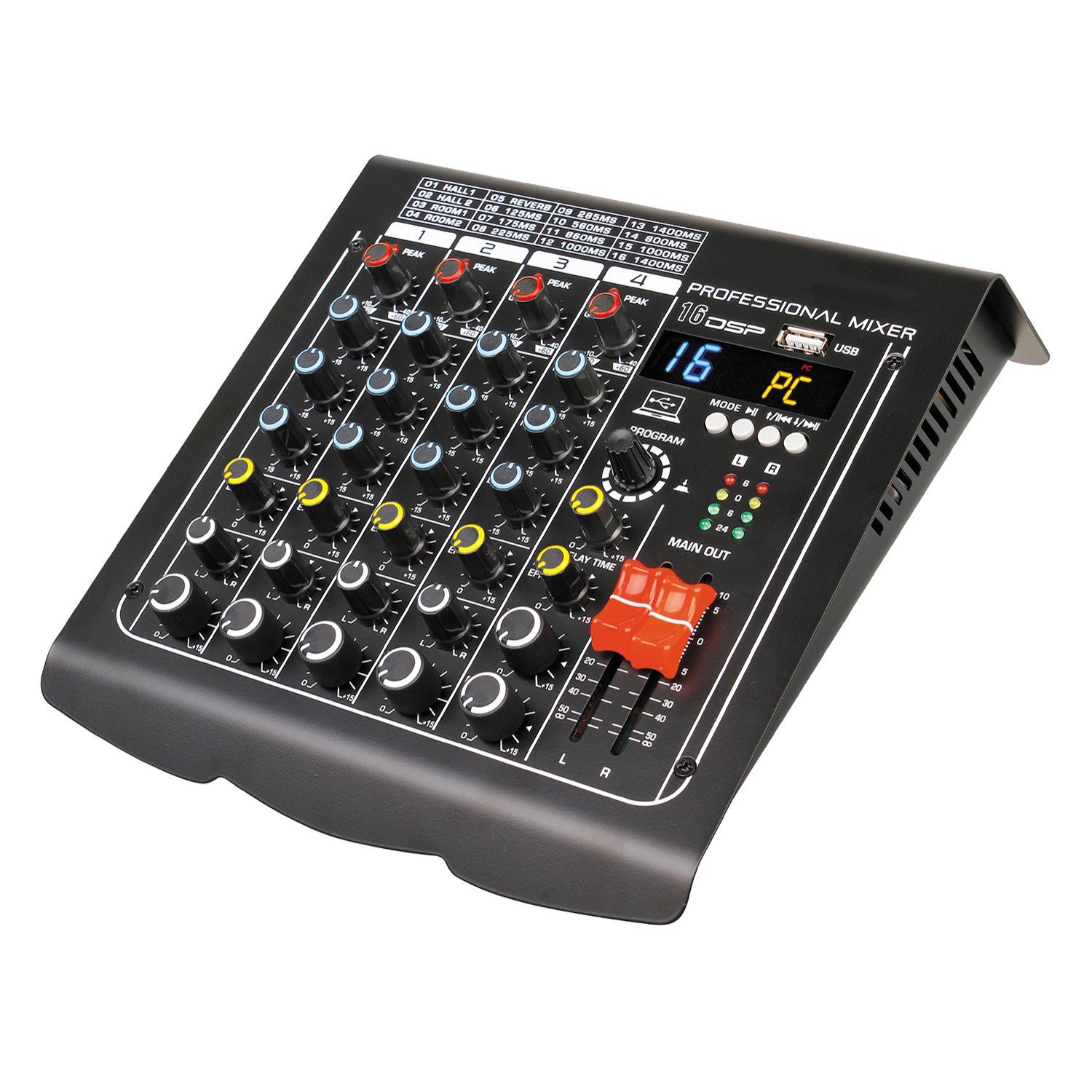 MIX400 16DSP audio sound cards & mixers BT USB recording computer 48V phantom power with amplifier 4 channel mixer