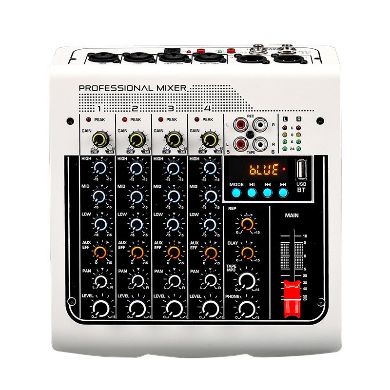 MIX400 16DSP audio sound cards & mixers BT USB recording computer 48V phantom power with amplifier 4 channel mixer