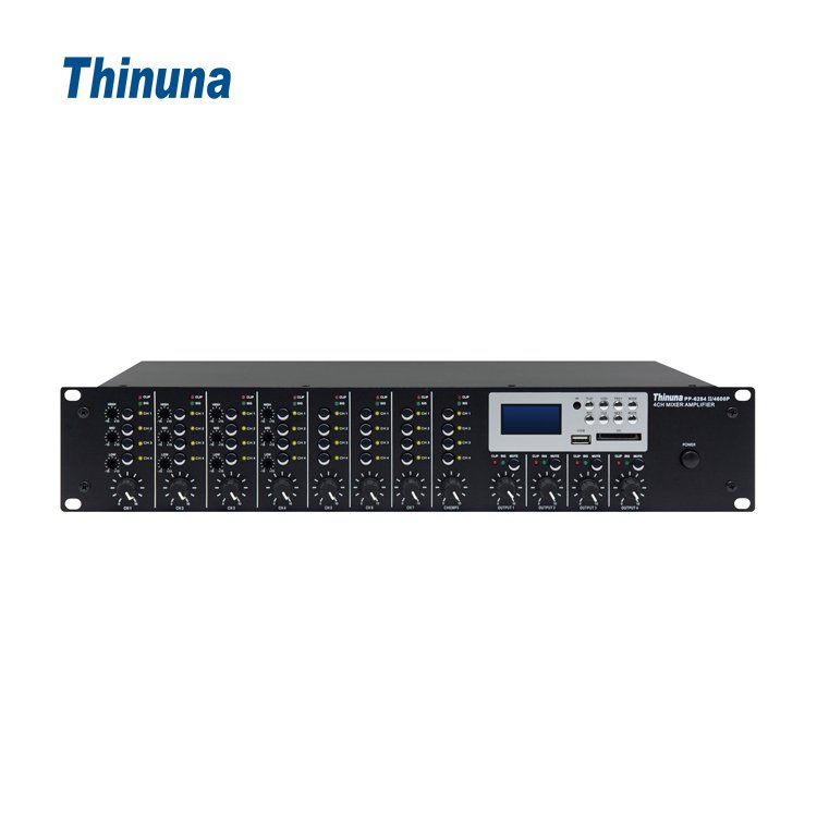Thinuna PP-6284 II/4450P Professional Amplifier Karaoke System 8x4 Audio Mixer 450W*4 Digital Power Amplifier With Audio Source