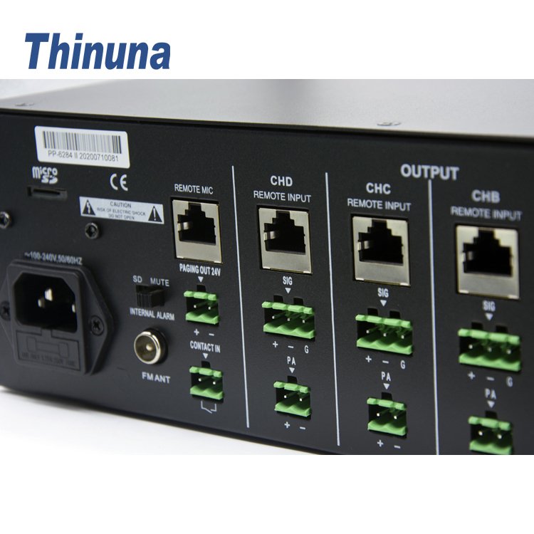 Thinuna PP-6284 II/4450P Professional Amplifier Karaoke System 8x4 Audio Mixer 450W*4 Digital Power Amplifier With Audio Source