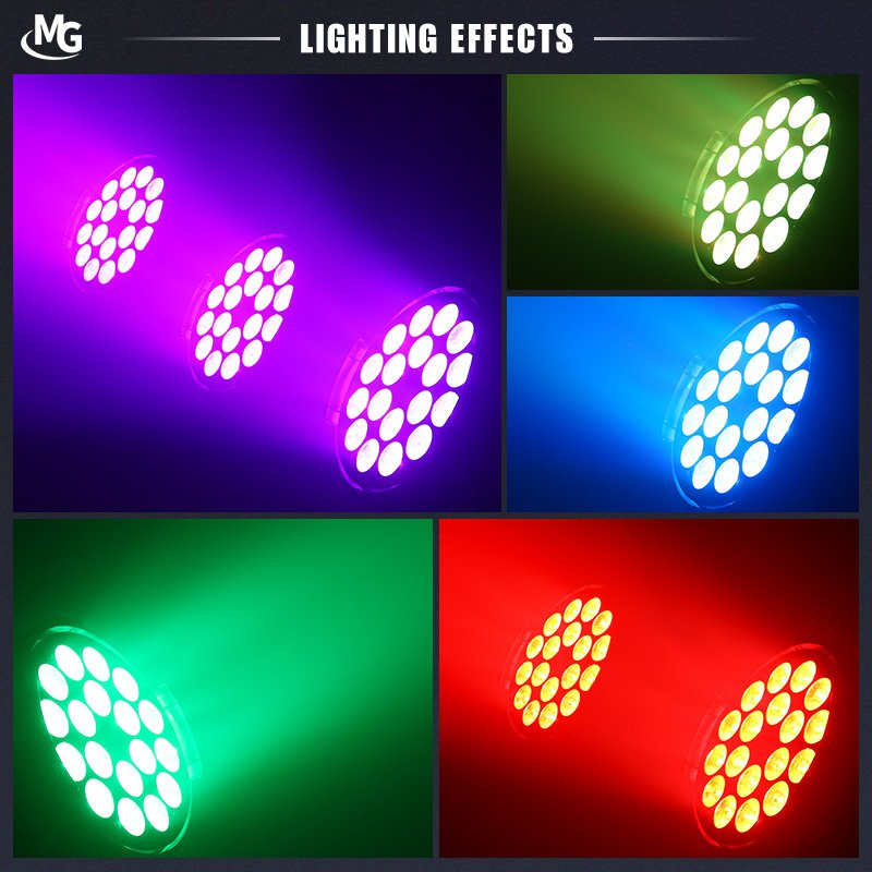 18*18W RGBW 4/5/6in1 LED Par Stage Lighting DMX Wireless Flat LED Par Light for Stage Bar Nightclub Club
