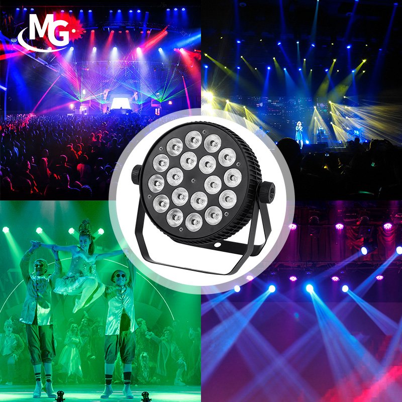 18*18W RGBW 4/5/6in1 LED Par Stage Lighting DMX Wireless Flat LED Par Light for Stage Bar Nightclub Club