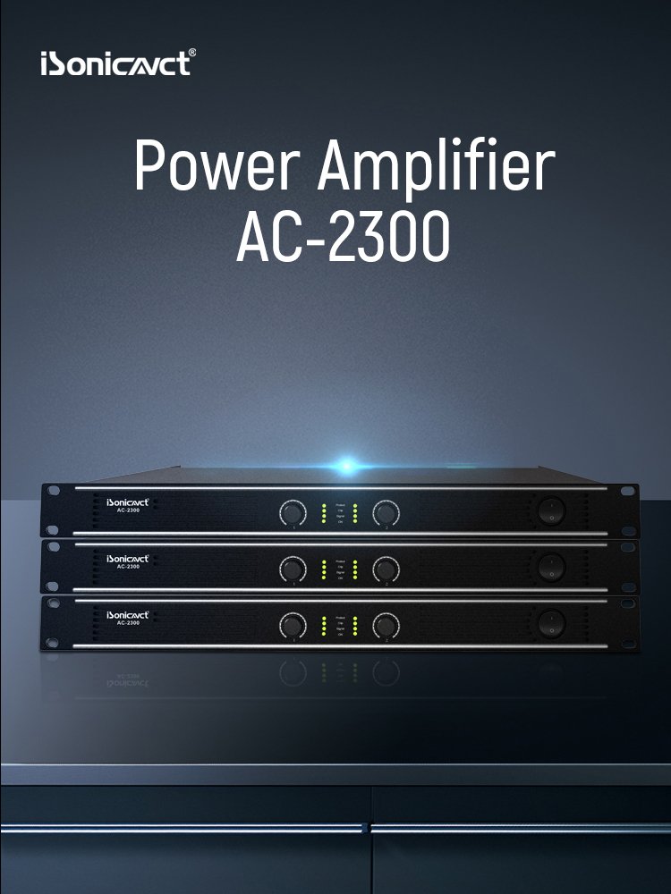 iSonicavct AC-2300 Line Digital Screen Sound Equipment Class TD Power Mixer Amplifier Professional Audio Video Lighting Speaker