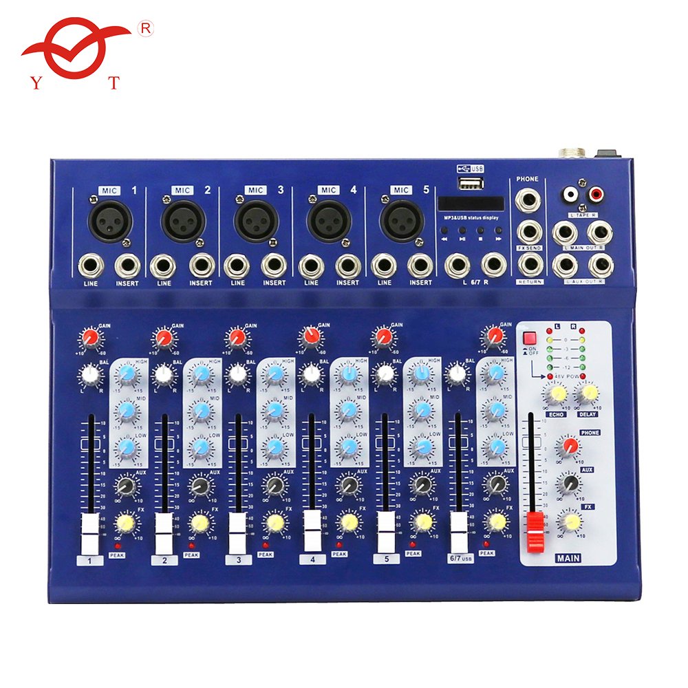 Hot-selling professional 6 channel audio sound mixer console sound system