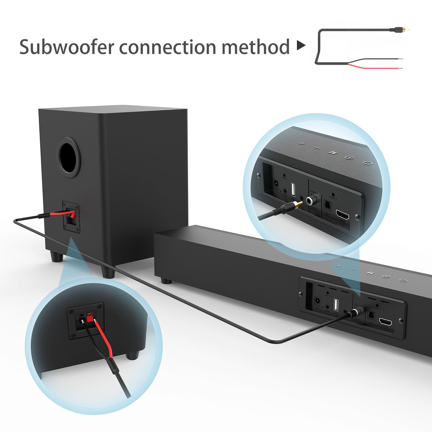 Bluetooth indoor high-quality home theater style speaker equipped with subwoofer and remote control, supporting mic connection