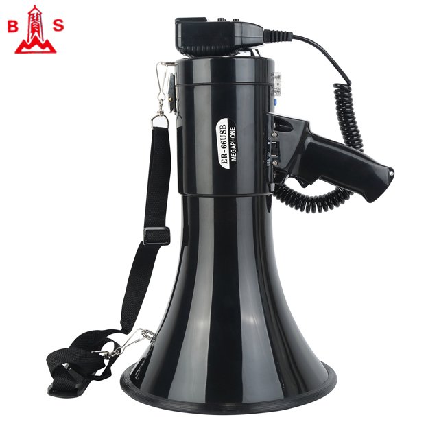 50 watts megaphone ER-66 USB DC12V ABS wireless rechargeable megaphone portable loudspeaker with detachable microphone