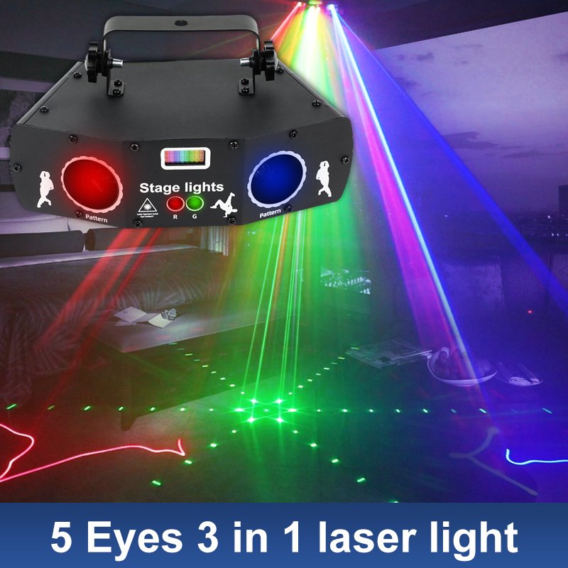 Beam light rgb laser led 5 in 1 colors led strobe dj lights dmx controller club party equipment disco light for stage decoration