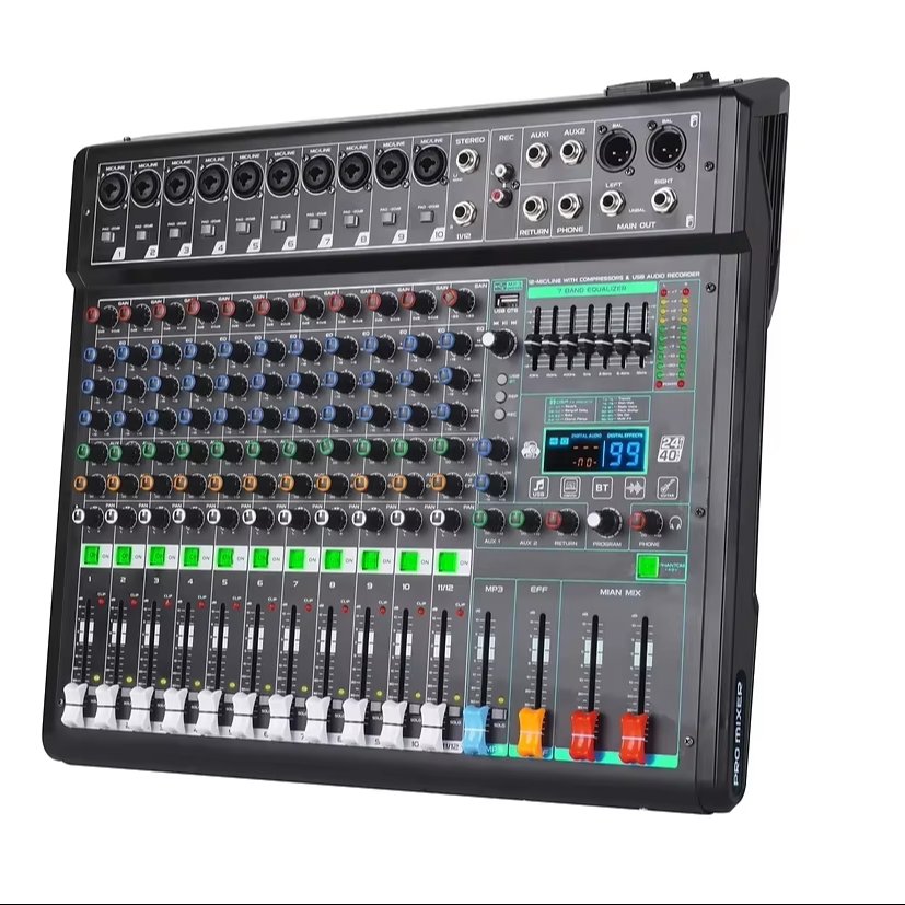 XF8/12 Professional audio mixer audio mixing console africa peru columbia DJ mixer sound equipment 99dsp player mixer