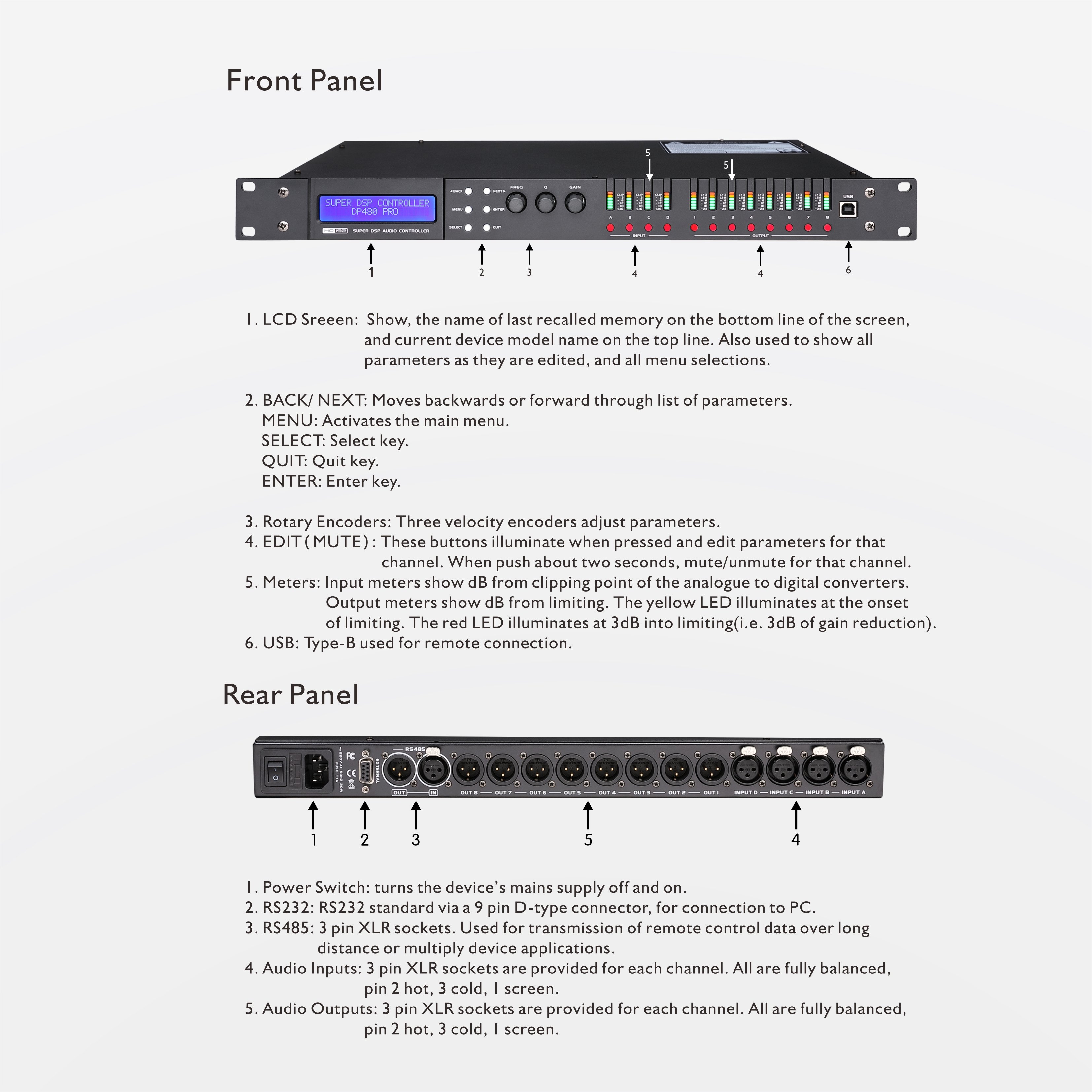 Wholesale 4 Input 8 Outputs Dsp Digital Audio Processor For Professional Stage Sound Equipment