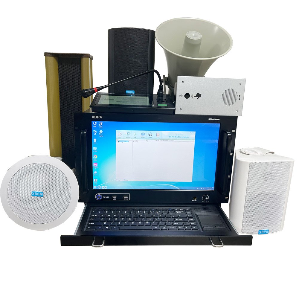 All-Digital Professional IP PA audio and video system terminal power amplifier speaker microphone supports 4G/WIFI/IP network.