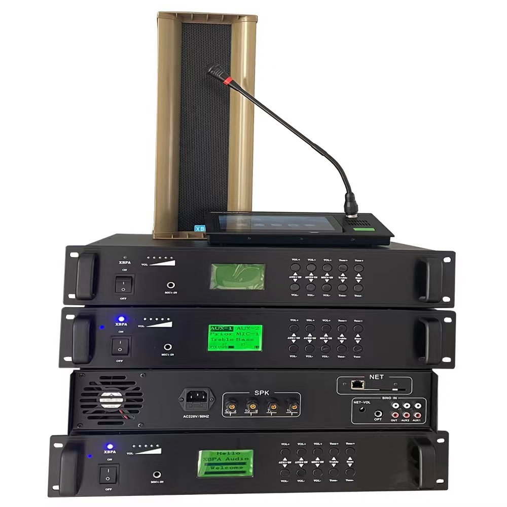 All-Digital Professional IP PA audio and video system terminal power amplifier speaker microphone supports 4G/WIFI/IP network.