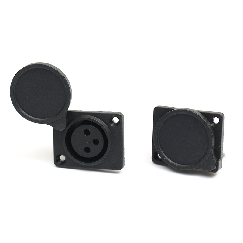 Full Custom OEM Cannon socket headphone audio plug round hole with cover three core copper audio Cannon connector