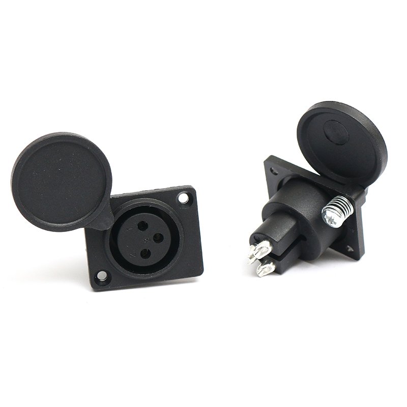 Full Custom OEM Cannon socket headphone audio plug round hole with cover three core copper audio Cannon connector