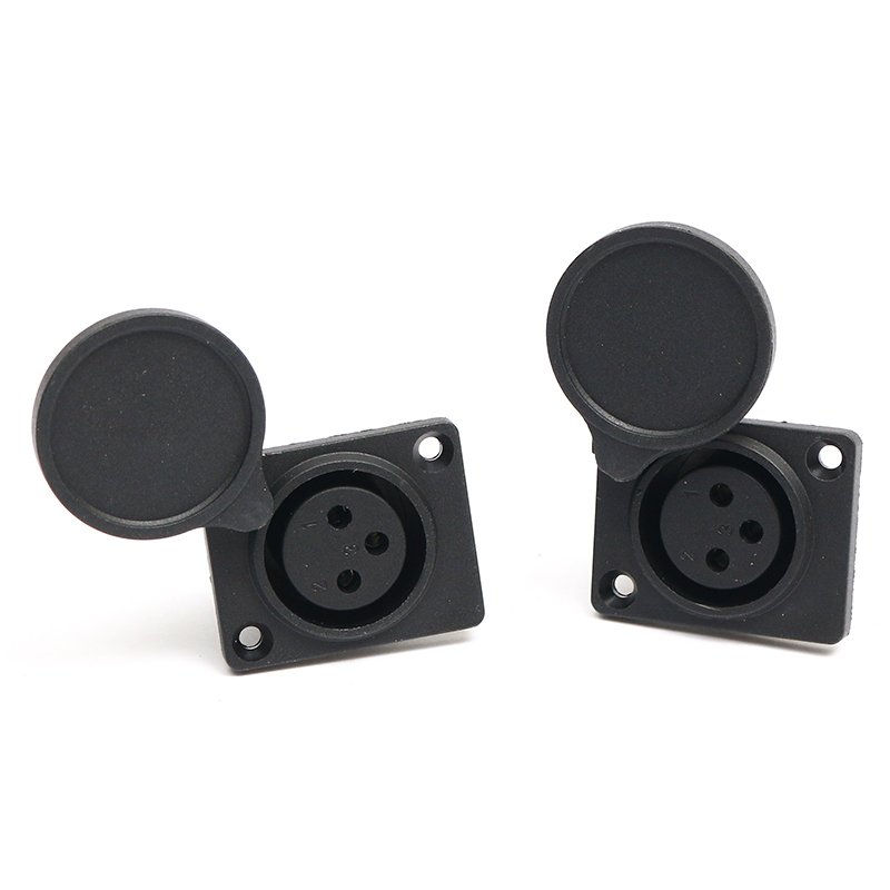 Full Custom OEM Cannon socket headphone audio plug round hole with cover three core copper audio Cannon connector