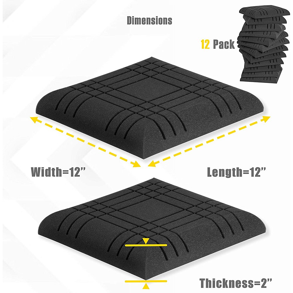 Hot Selling Vocal Booth Soundproof Wall Sound Proof Acoustic Foam Panels Acoustic Foam Panels 12 Pack